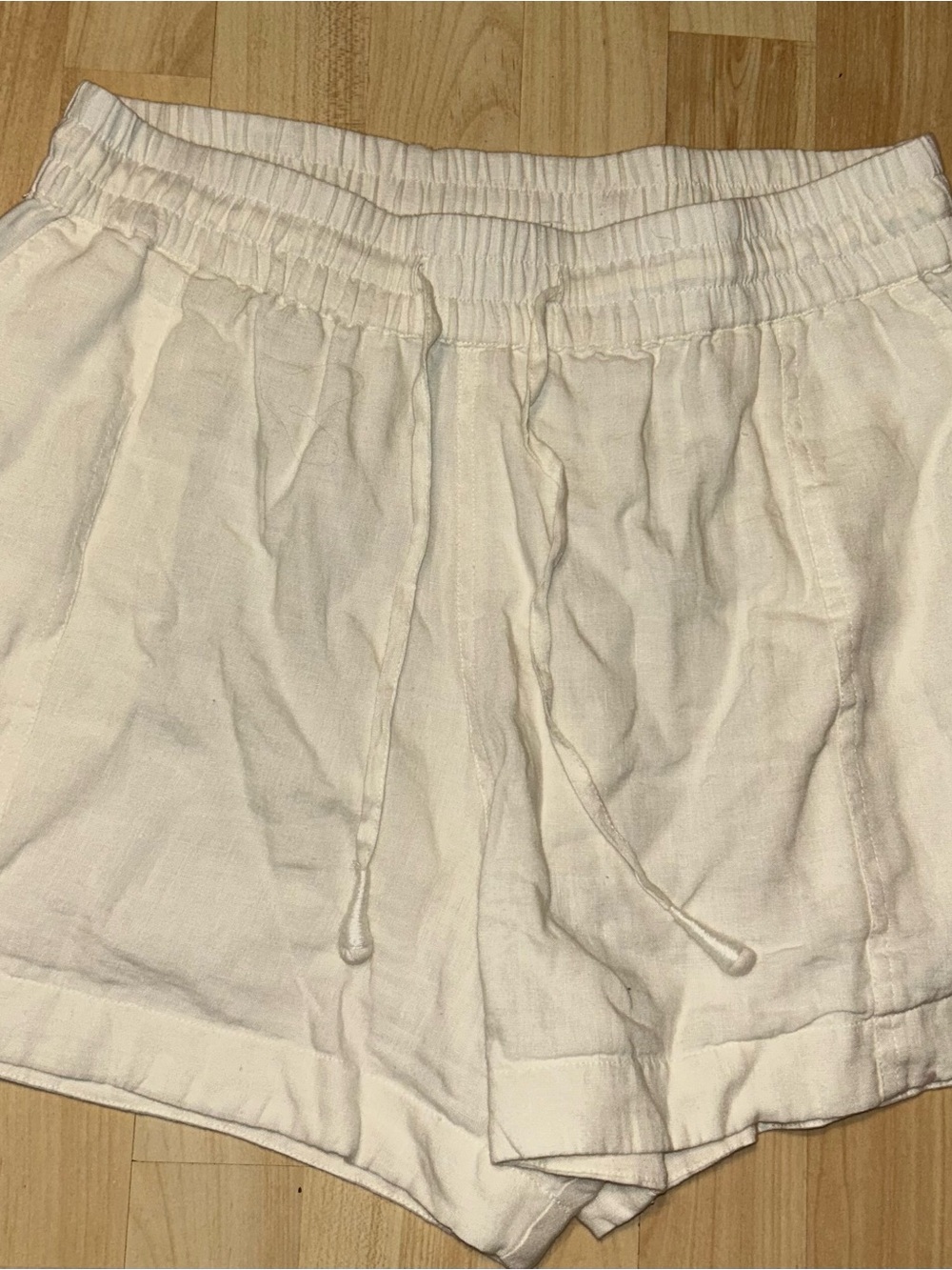 Apiece Apart Size M Women's cream Drawstring Linen Shorts
